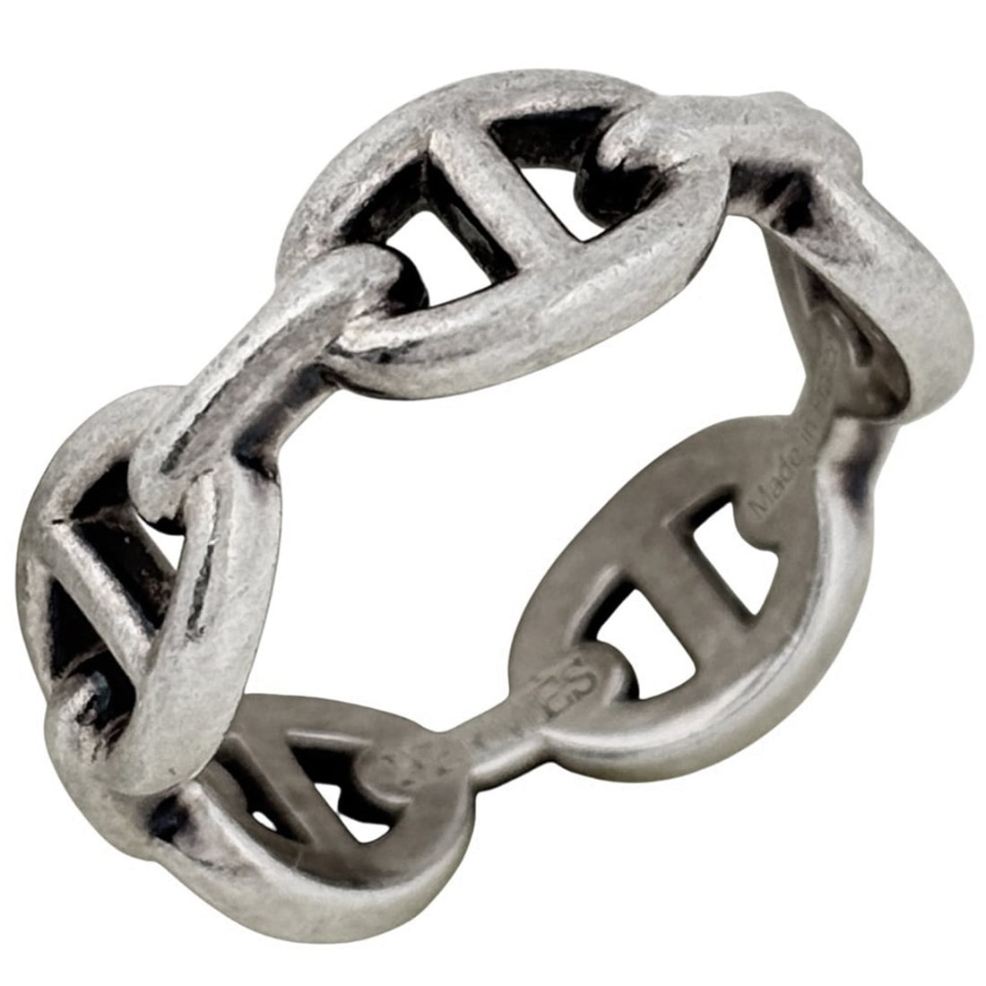 Hermes Chaine d'Ancre Enchainee PM Ring, Sterling Silver 925, Women's Ring