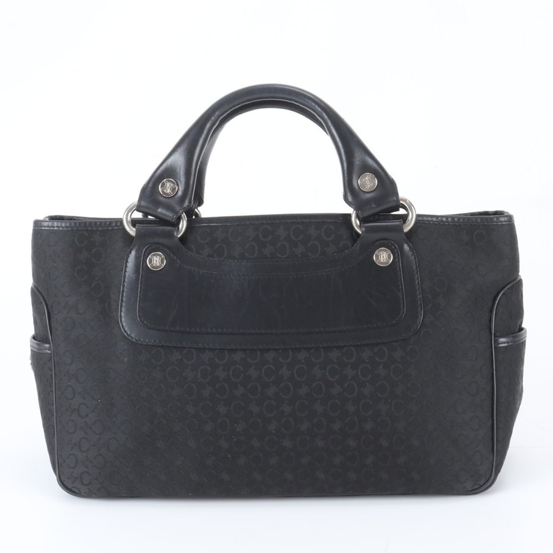 Celine C Macadam Boogie Leather Handbag Tote Bag Black Women's: --- Catalog ---Category: SizeSize (HxWxD): 20cm x 31cm x 11cm / 7.87'' x 12.2'' x 4.33''Category: DesignType: Handbag, Tote bagColor: BlackGender: WomenMaterial: Leather , Canvas Category: GeneralBran