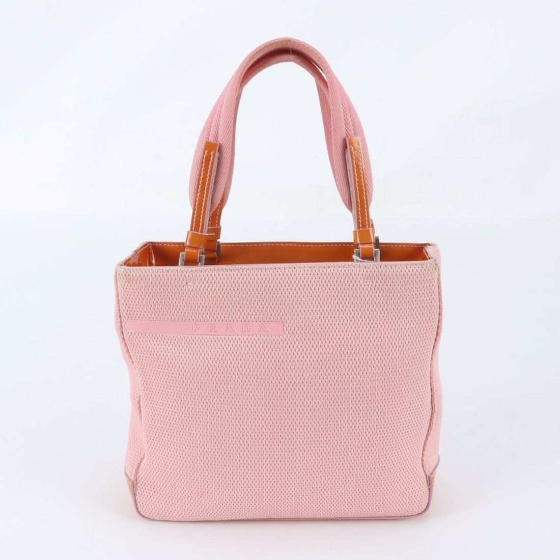 Pradasports Prada Sport Leather Handbag Tote Bag with Silver Hardware for Women
