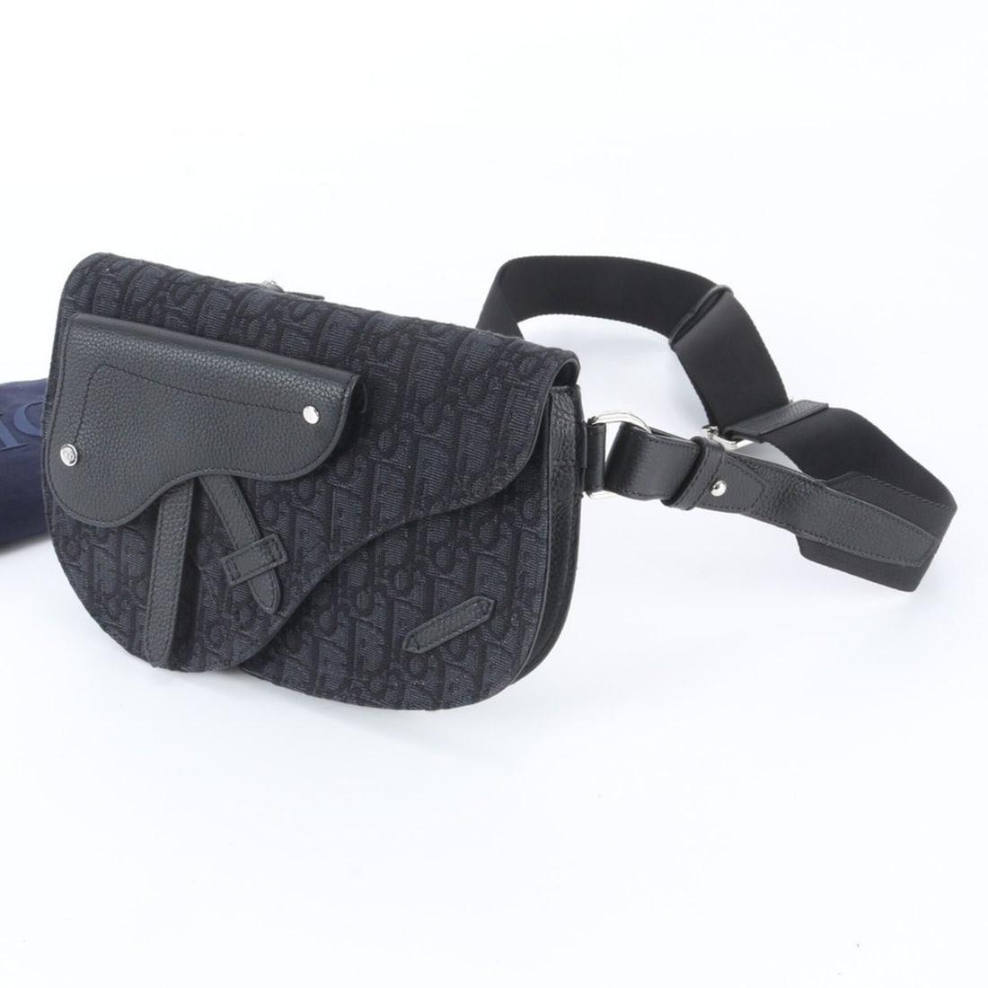 Christian Dior Trotter Saddle Leather Body Bag Waist Pouch Shoulder for Men