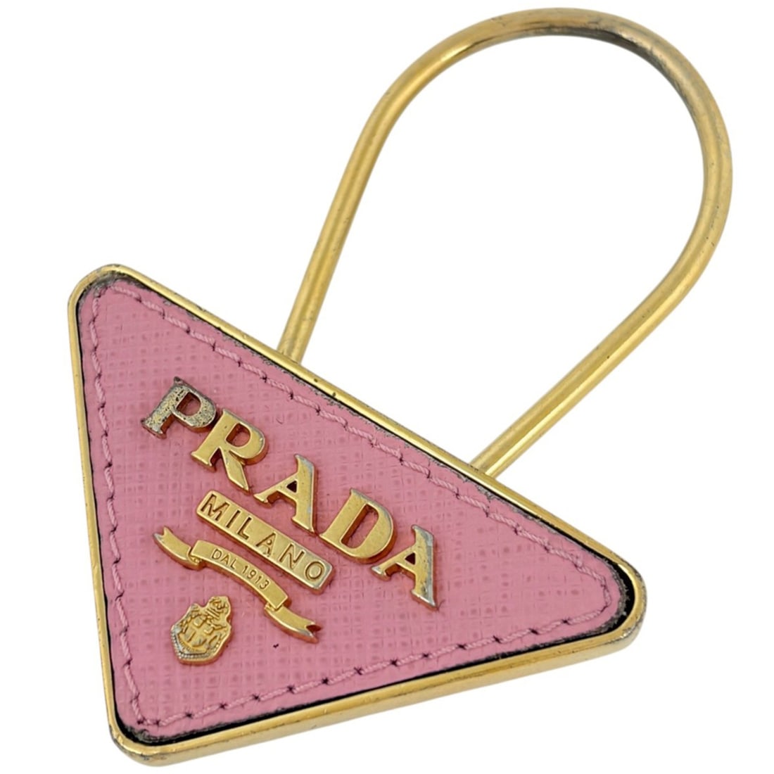 Prada PRADA Keychain Bag Charm GP Saffiano Leather Gold Pink 1PP301 Women's: --- Catalog ---Category: SizeSize (HxWxD): 7.5cm x 5.4cm / 2.95'' x 2.12''Category: DesignType: KeyringColor: Gold, PinkGender: WomenMaterial: Gold plating, LeatherLeather/Fur Type: Saffiano leatherCa