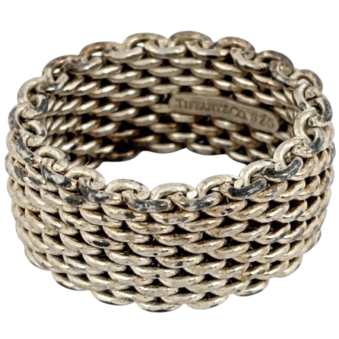 Tiffany & Co. Somerset Mesh Ring, Sterling Silver 925, Women's Ring