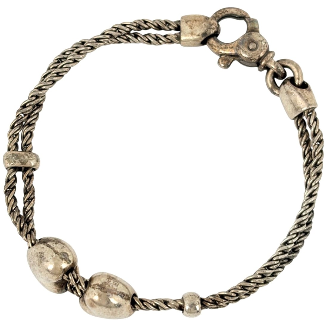 Tiffany & Co. Double Rope Heart Bracelet, Sterling Silver 925, Women's