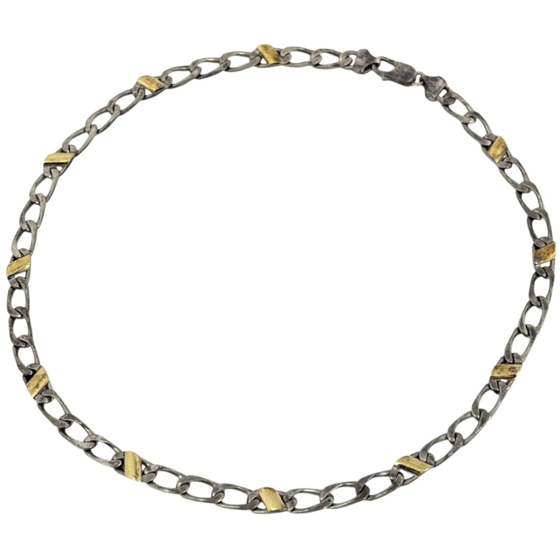 Tiffany & Co. Figaro Chain Necklace, 18K Gold and Sterling Silver 925/750, for Women