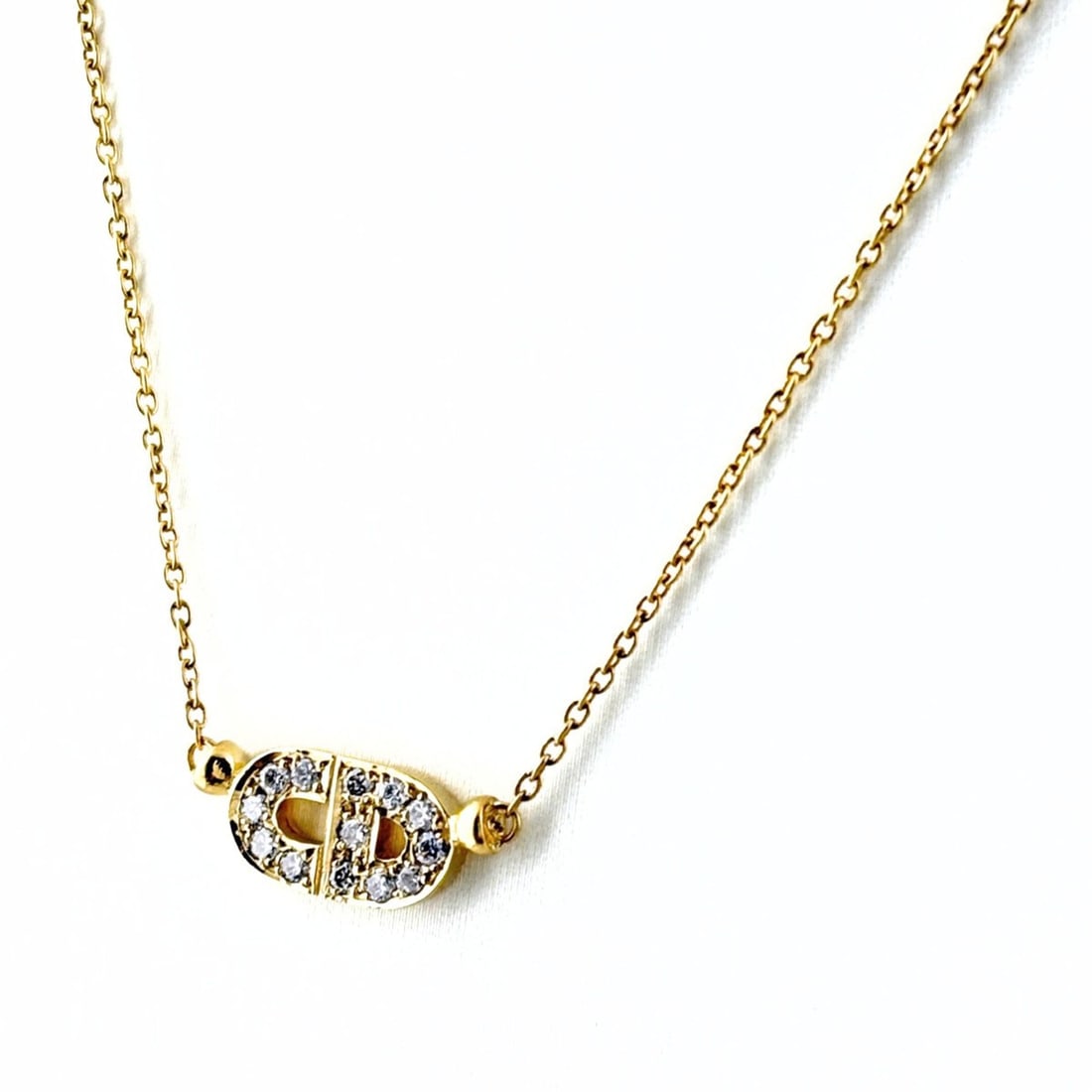 Christian Dior Dior Yellow Gold Pendant Necklace with Small Diamonds (750) - Women's