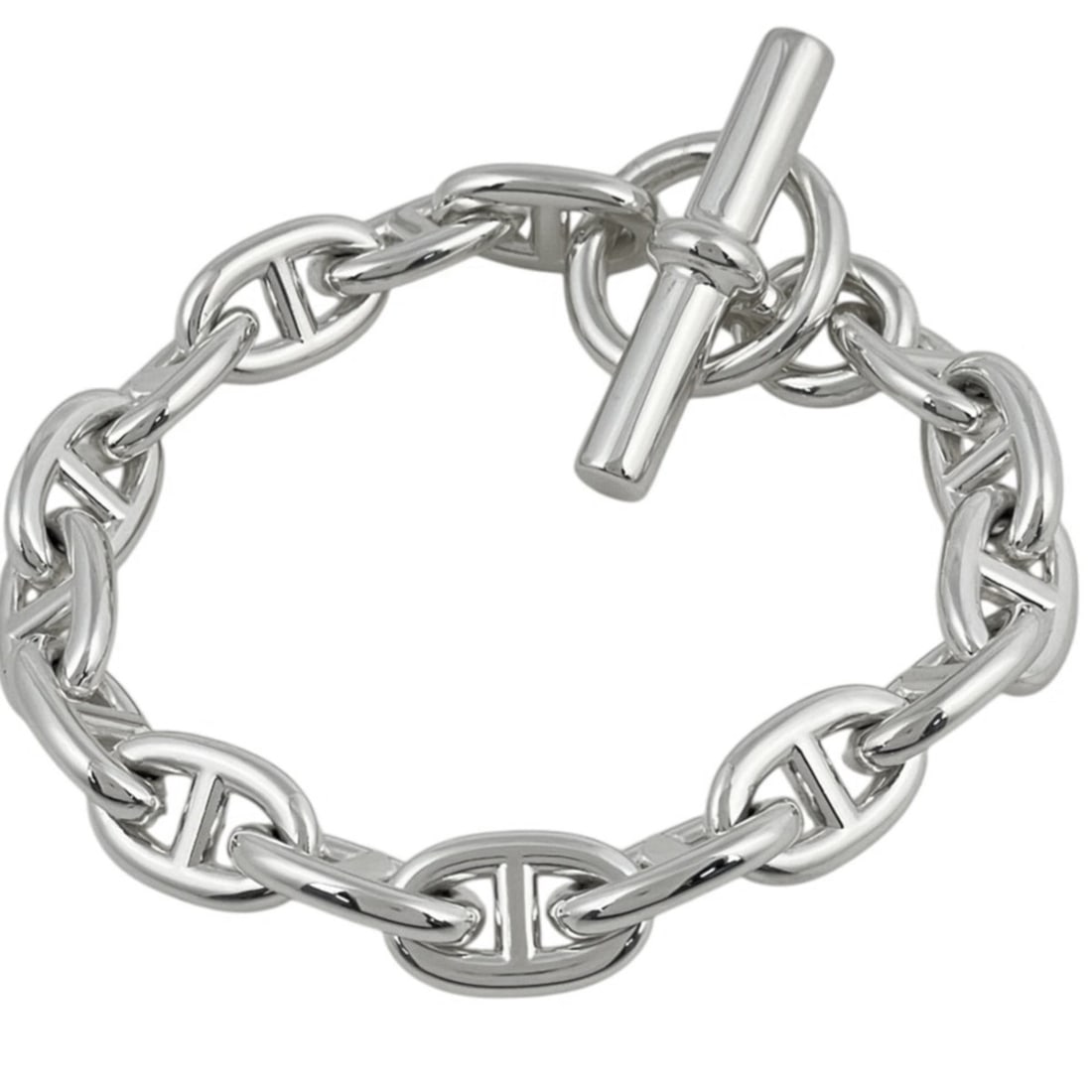 Hermes Chaine d'Ancre MM Bracelet, 16 links, Sterling Silver 925, Silver, Women's