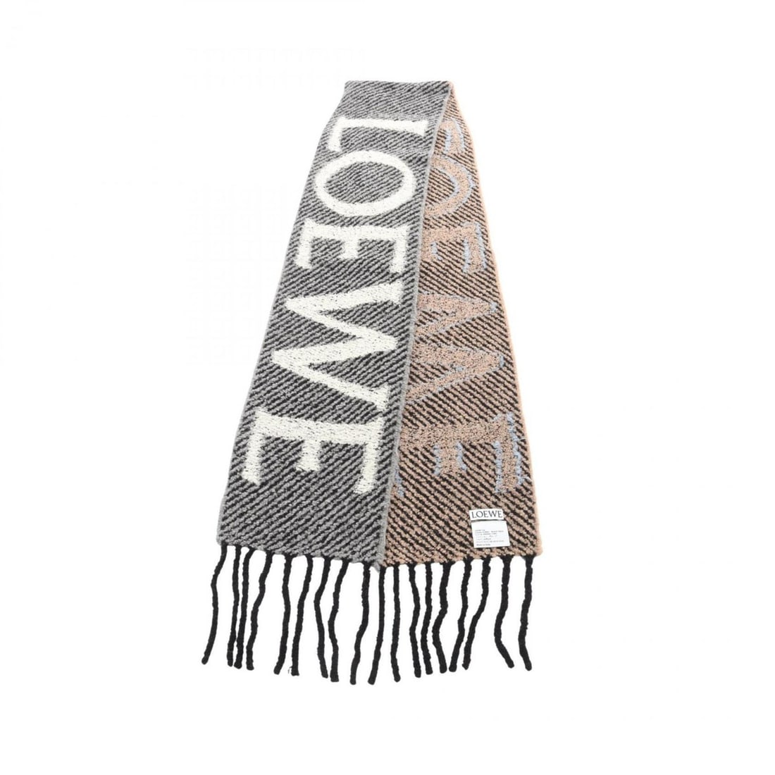 LOEWE scarf, wool and alpaca, for men women, available in gray, brown, multicolor.: --- Catalog ---Category: SizeSize (LxW): 2.44m x 23cm / 96.06'' x 9.05''Category: DesignType: StoleColor: Brown, Gray, Multi-colorGender: Men,WomenCategory: GeneralBrand: Loewe--- Item List ---Section