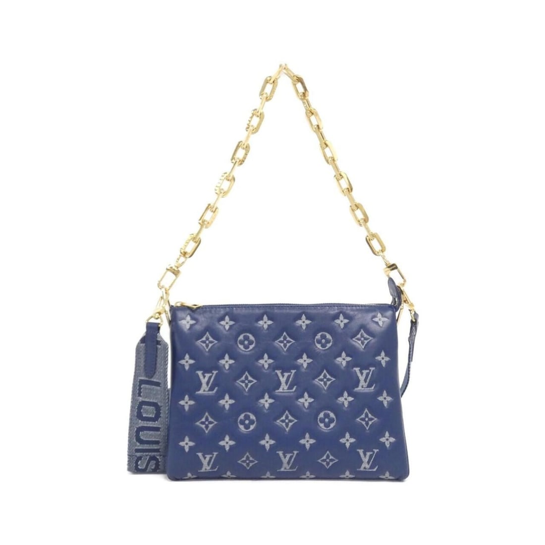 Louis Vuitton Coussin PM M59392 Shoulder Bag: --- Catalog ---Category: SizeSize (HxWxD): 21cm x 27cm x 7cm / 8.26'' x 10.62'' x 2.75''Category: DesignType: Shoulder bagColor: NavyGender: Women,MenMaterial: Leather Leather/Fur Type: Lamb