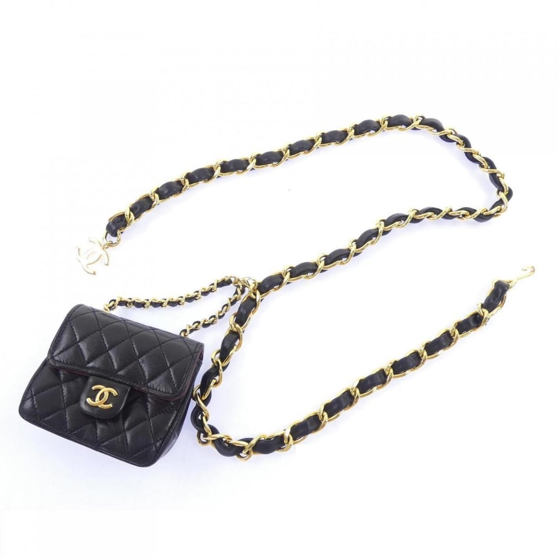 Chanel belt: --- Catalog ---Category: SizeLength: 103cm / 40.55''Category: DesignType: Chain beltColor: BlackGender: WomenCategory: GeneralBrand: Chanel--- Item List ---Section: ConditionRanking: Rank B Used - Tra