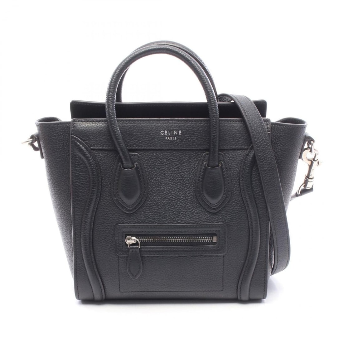 Celine Luggage Nano Shopper 2-Way Handbag, Leather, Women's, Black: --- Catalog ---Category: SizeSize (HxWxD): 20cm x 20cm x 9cm / 7.87'' x 7.87'' x 3.54''Category: DesignType: HandbagColor: BlackGender: WomenMaterial: Leather Category: GeneralBrand: Celine--- Item Li