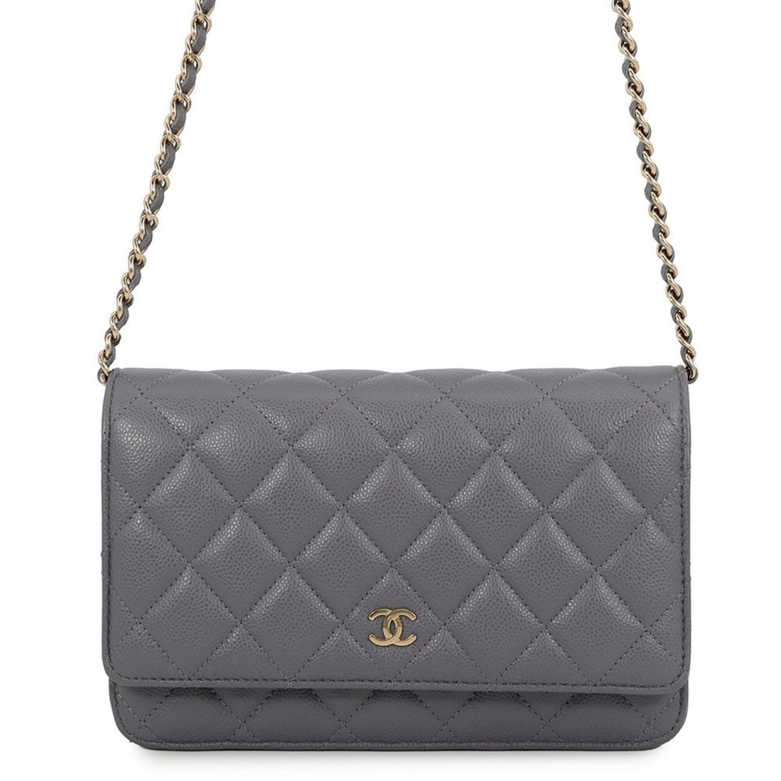 Chanel Chain Wallet Classic Matelasse Coco Mark Caviar Skin AP0250 CHANEL Women's WALLET: --- Catalog ---Category: SizeSize (HxWxD): 12.5cm x 19cm x 4cm / 4.92'' x 7.48'' x 1.57''Category: DesignType: Chain/Shoulder walletColor: GrayGender: WomenMaterial: Grained Calfskin Category: General