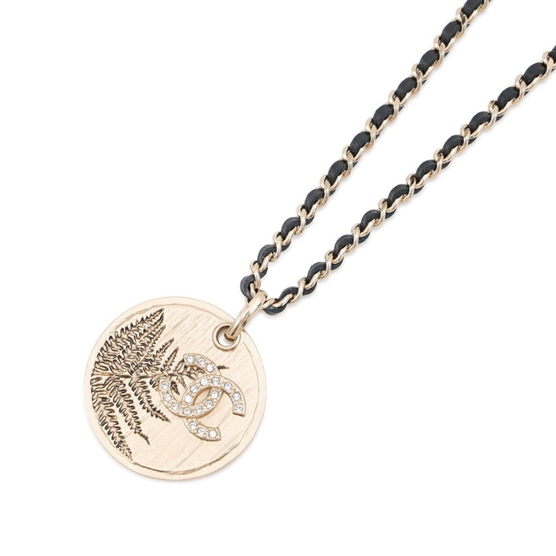 Chanel Necklace Coco Mark Rhinestone Round Coin A22 K CHANEL NECKLACE: --- Catalog ---Category: SizeNeck Circumference: 71.5 cm / 28.14''Category: DesignColor: Champagne goldGender: WomenMaterial: Metal, RhinestoneNecklace Type: NecklaceCategory: GeneralBrand: Chanel--- 