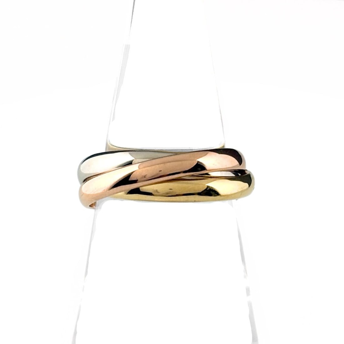 Cartier Trinity YG Yellow Gold Ring (750) for Women: --- Catalog ---Category: SizeJP Size: 9.5US Size: 5Category: DesignType: Band ringGender: WomenMaterial: Yellow gold (18K)Category: GeneralBrand: Cartier--- Item List ---Section: ConditionRanking: Ran