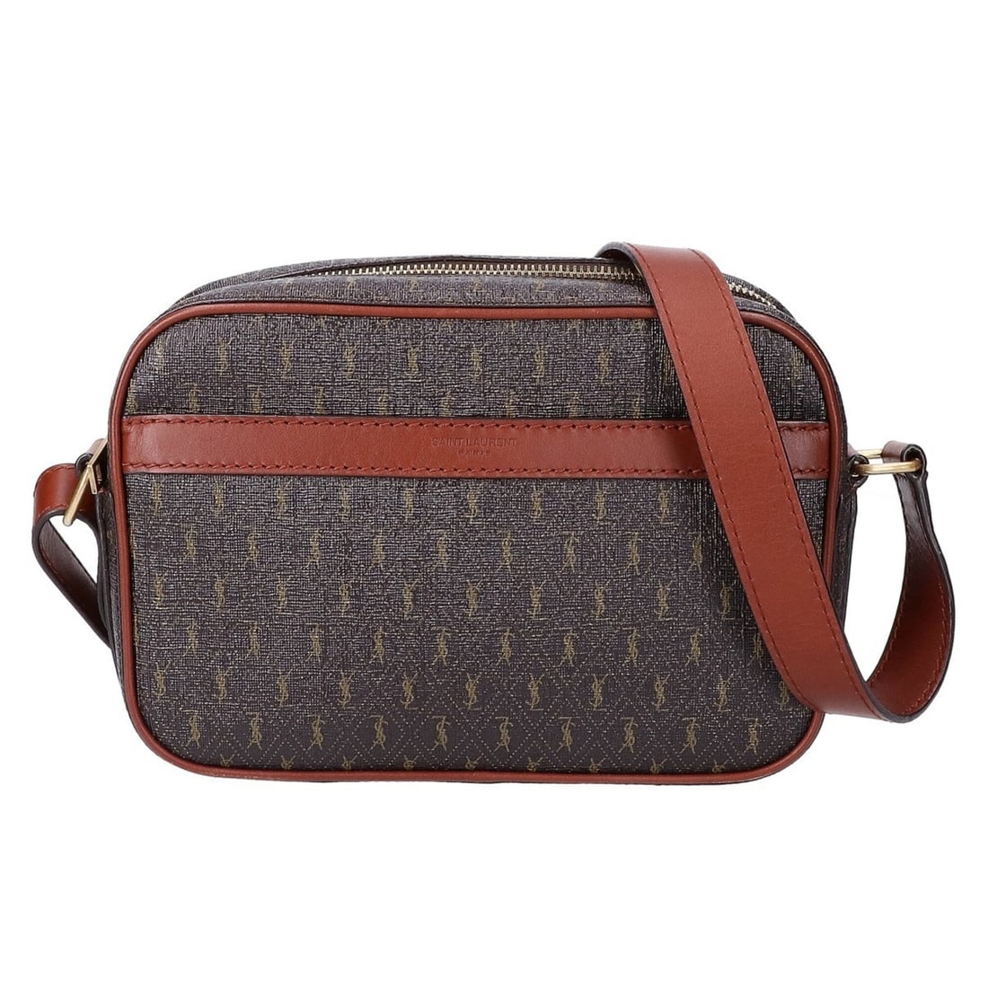 Yves Saint Laurent SAINT LAURENT PARIS 669957 Le Monogram Coated Canvas x Smooth Calf Camera Bag: --- Catalog ---Category: SizeSize (HxWxD): 15.5cm x 21.5cm x 6.5cm / 6.1'' x 8.46'' x 2.55''Category: DesignType: Shoulder bagColor: Dark brownGender: WomenMaterial: PVC Hardware Color: GoldCategory: 