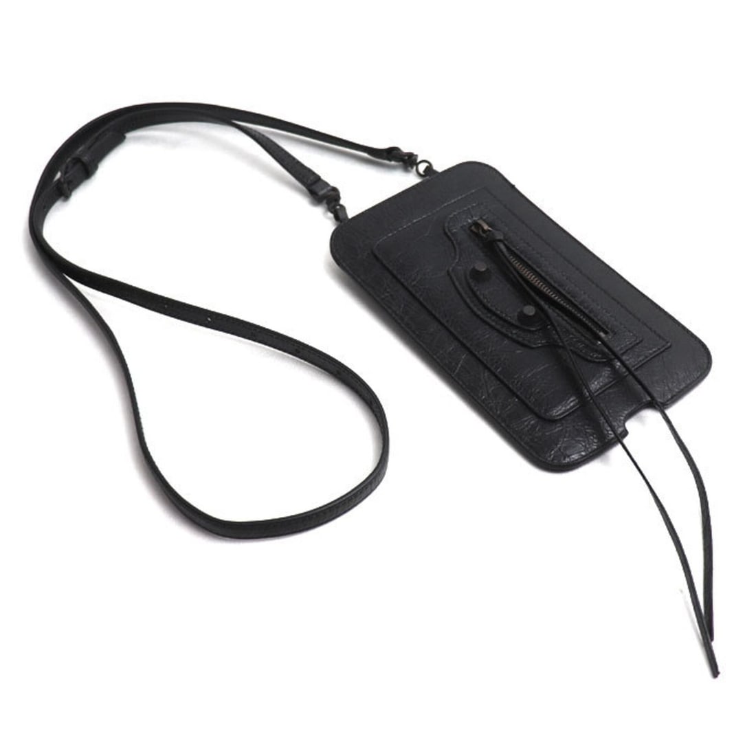 BALENCIAGA Le City Vertical Phone Holder Shoulder Bag, Black, 8465792ABFY1000, Women's: --- Catalog ---Category: SizeSize (HxWxD): 19cm x 11cm / 7.48'' x 4.33''Category: DesignType: Shoulder bagColor: BlackGender: WomenMaterial: Leather Leather/Fur Type: LambskinCategory: GeneralMPN: 846