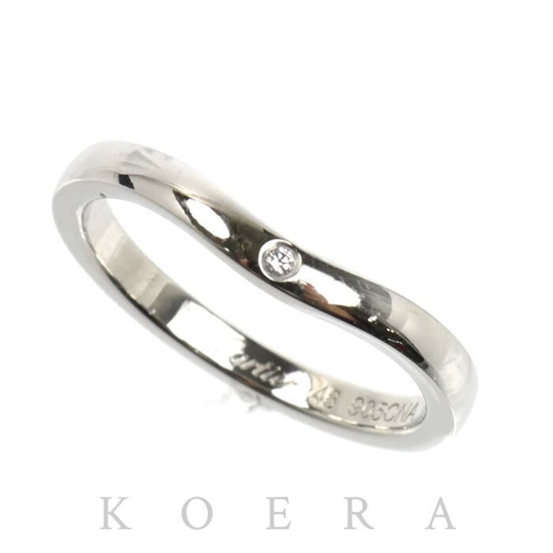 CARTIER Cartier Pt950 Platinum Ballerina Curve Wedding Ring, 3PD Diamonds, B4092948, Size 48, 3.2g,: --- Catalog ---Category: SizeUS Size: 4.5Brand Size: 48Category: DesignType: Band ringStone: DiamondGender: WomenMaterial: Platinum 950Category: GeneralBrand: CartierCountry of Origin: France--- Item 