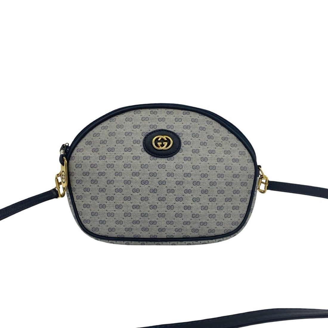 GUCCI (Old Gucci) Micro GG Logo Pattern Leather Mini Shoulder Bag/Pouch, Navy Blue, 484-8: --- Catalog ---Category: SizeSize (HxWxD): 16cm x 22.5cm x 4.5cm / 6.29'' x 8.85'' x 1.77''Category: DesignType: Pochette, Shoulder bagColor: NavyGender: WomenMaterial: Leather , PVC Category: