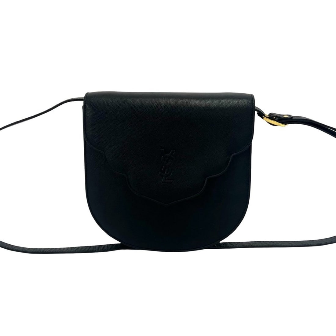 YVES SAINT LAURENT Vintage YSL Logo Leather Shoulder Bag, Black, 38649: --- Catalog ---Category: SizeSize (HxWxD): 20cm x 20.5cm x 4.5cm / 7.87'' x 8.07'' x 1.77''Category: DesignType: Shoulder bagColor: BlackGender: WomenMaterial: Leather Category: GeneralBrand: Yves