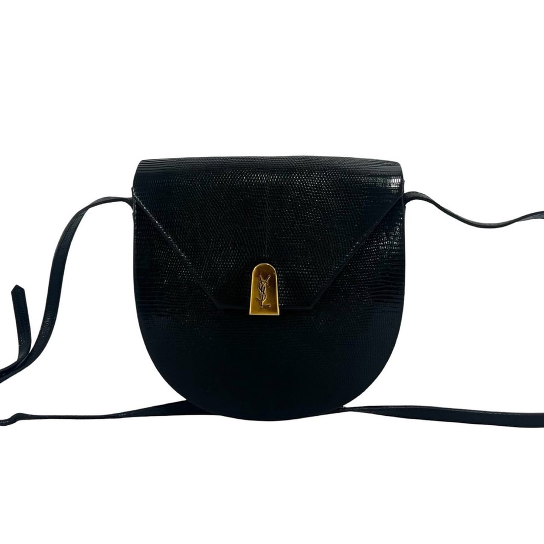 YVES SAINT LAURENT Vintage YSL Logo Hardware Leather Shoulder Bag Pouch Black 38121: --- Catalog ---Category: SizeSize (HxWxD): 20.5cm x 19cm x 5.5cm / 8.07'' x 7.48'' x 2.16''Category: DesignType: Pochette, Shoulder bagColor: BlackGender: WomenMaterial: Leather Category: