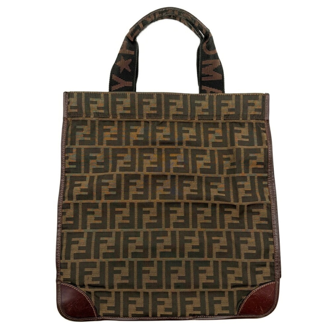 Fendi Zucca Tote Bag, Foldable, 26555, Canvas and Leather, Brown: --- Catalog ---Category: SizeSize (HxWxD): 32.5cm x 30.5cm x 11cm / 12.79'' x 12'' x 4.33''Category: DesignType: Tote bagColor: BrownGender: Men,WomenMaterial: Canvas , Leather Category: GeneralBrand: