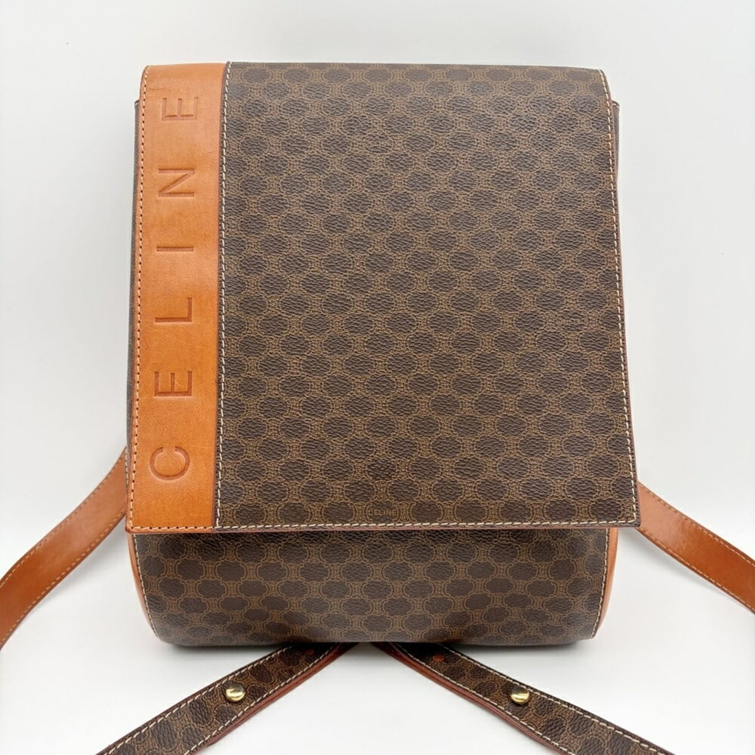 Celine Macadam Backpack Rucksack Brown Camel Old - 3