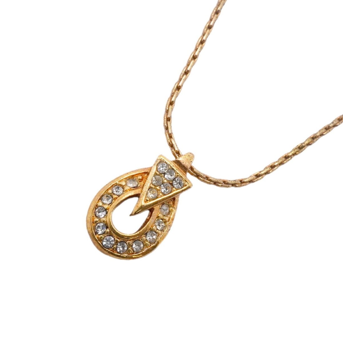 Christian Dior Necklace, GP Plated, Rhinestone, Gold, Women's, P3258719: --- Catalog ---Category: SizePendant Size: 18mm x 10.6mm / 0.7'' x 0.41''Neck Circumference: 38.5 cm - 43.5 cm / 15.15'' - 17.12''Category: DesignColor: GoldGender: WomenMaterial: Gold plating, Rhines