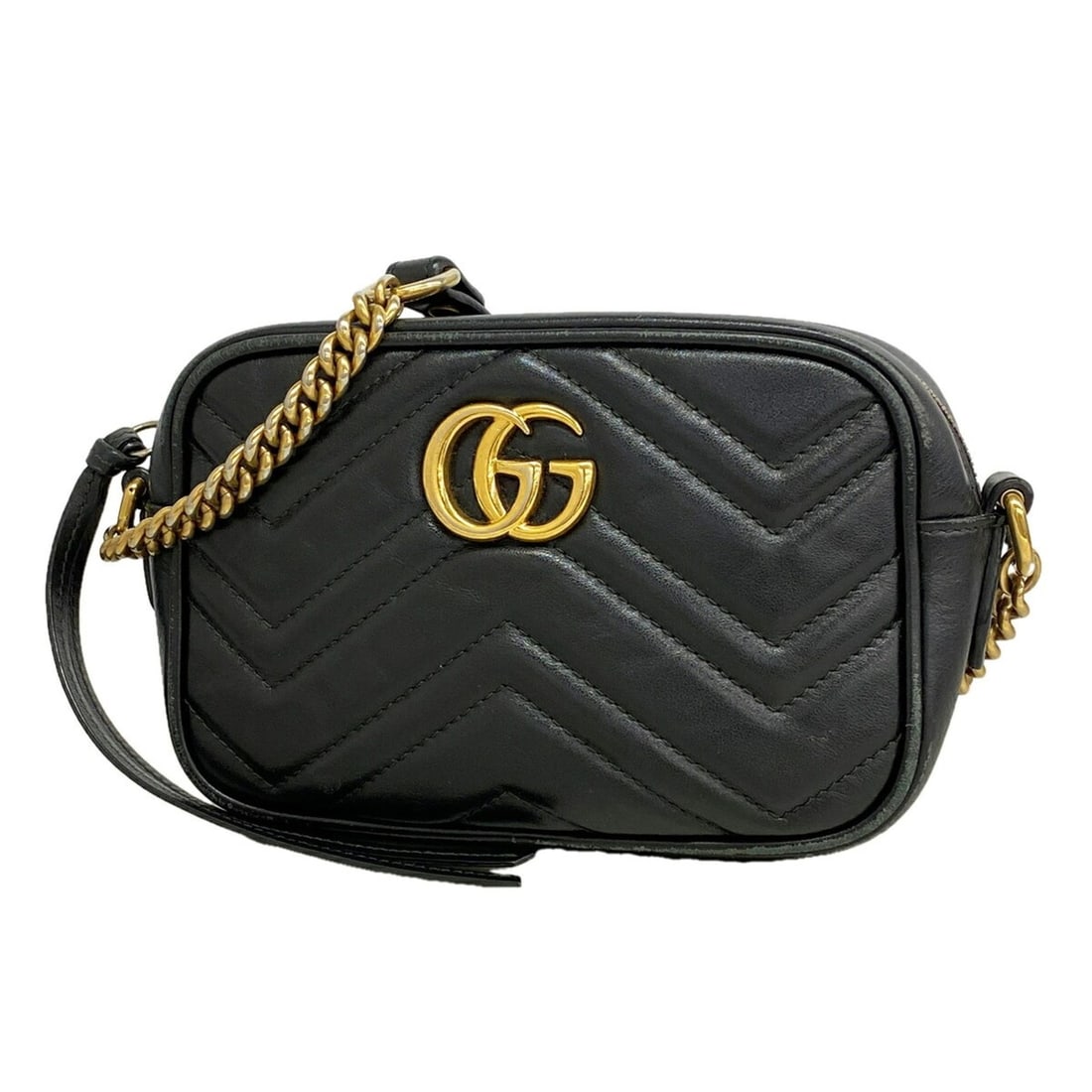 Gucci GG Marmont Shoulder Bag 448065 Leather Black Women's P3381471: --- Catalog ---Category: SizeSize (HxWxD): 11cm x 17cm x 5.5cm / 4.33'' x 6.69'' x 2.16''Category: DesignType: Shoulder bagColor: BlackGender: WomenMaterial: Leather Hardware Color: GoldCategory: Gene