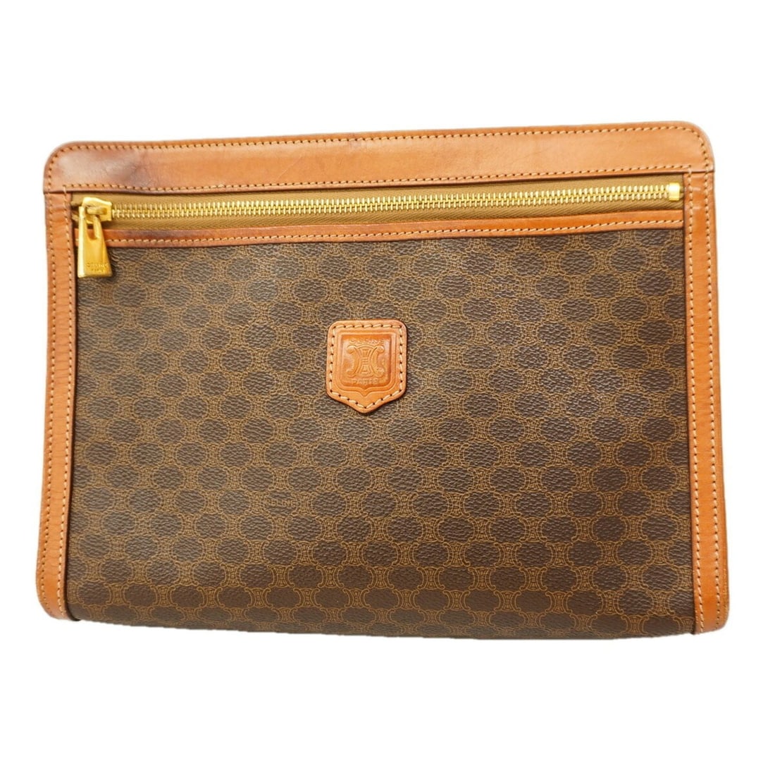 Celine Macadam Clutch Bag, Brown, Women's, P3374668: --- Catalog ---Category: SizeSize (HxWxD): 21cm x 27.5cm x 5.5cm / 8.26'' x 10.82'' x 2.16''Category: DesignType: Clutch bagColor: BrownGender: WomenMaterial: PVC Hardware Color: GoldCategory: General