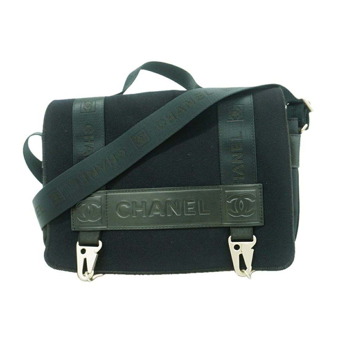 Chanel Sport Leather Felt Handbag, Black, 2-way Bag for Women, P3367940: --- Catalog ---Category: SizeSize (HxWxD): 24.5cm x 29cm x 8cm / 9.64'' x 11.41'' x 3.14''Category: DesignType: HandbagColor: BlackGender: WomenMaterial: Leather , Felt Hardware Color: SilverCategory: