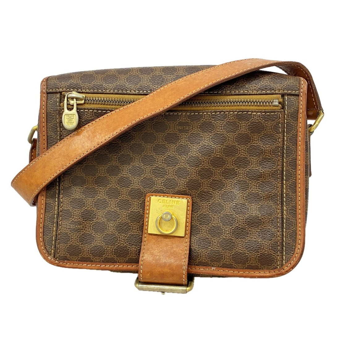 Celine Macadam Shoulder Bag, Brown, Women's, P3356817: --- Catalog ---Category: SizeSize (HxWxD): 16cm x 22cm x 6.5cm / 6.29'' x 8.66'' x 2.55''Category: DesignType: Shoulder bagColor: BrownGender: WomenMaterial: PVC Hardware Color: GoldCategory: GeneralB