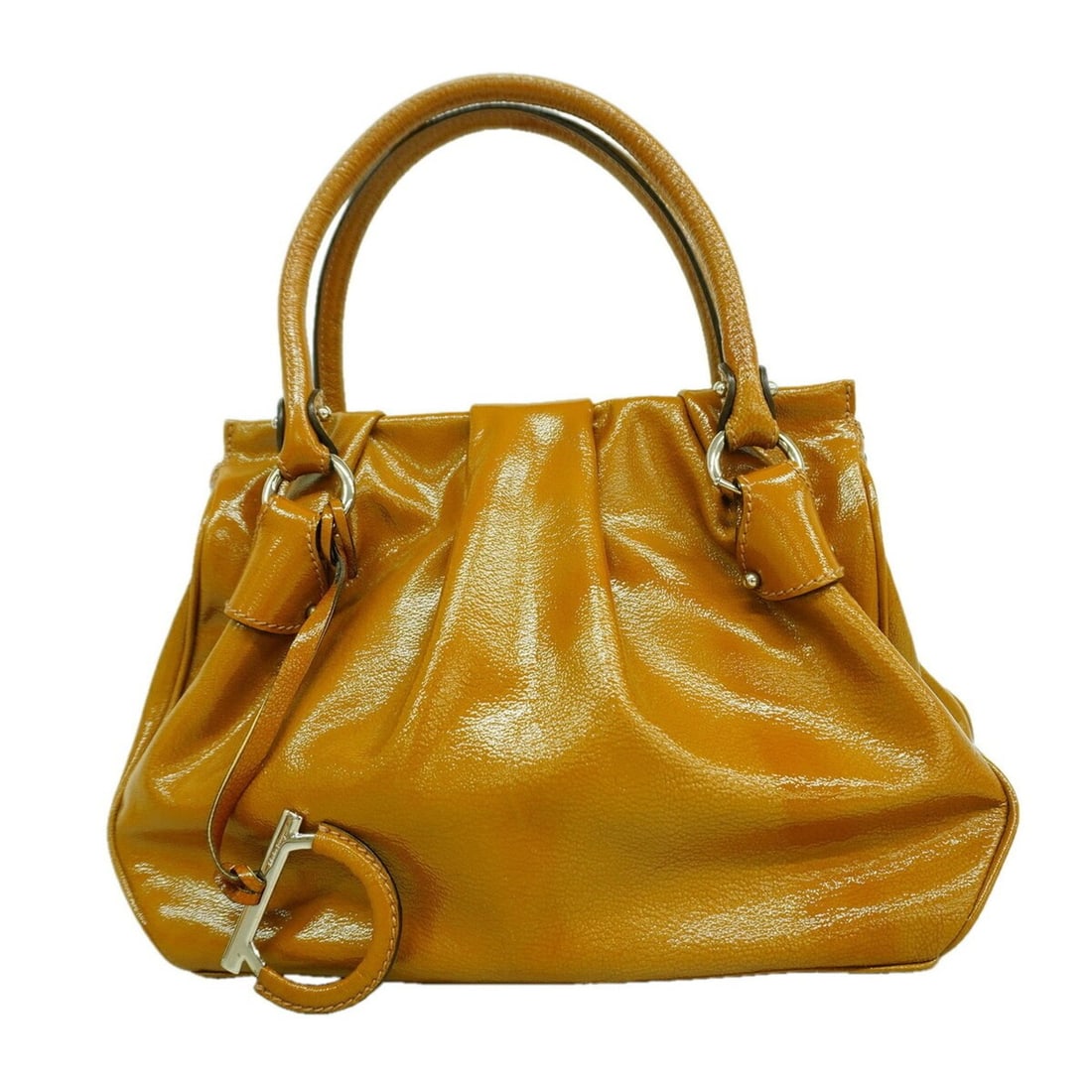 Salvatore Ferragamo Gancini Enamel Brown Handbag for Women P3351147: --- Catalog ---Category: SizeSize (HxWxD): 22cm x 24cm x 10cm / 8.66'' x 9.44'' x 3.93''Category: DesignType: HandbagColor: BrownGender: WomenHardware Color: SilverCategory: GeneralBrand: Salvatore Fe