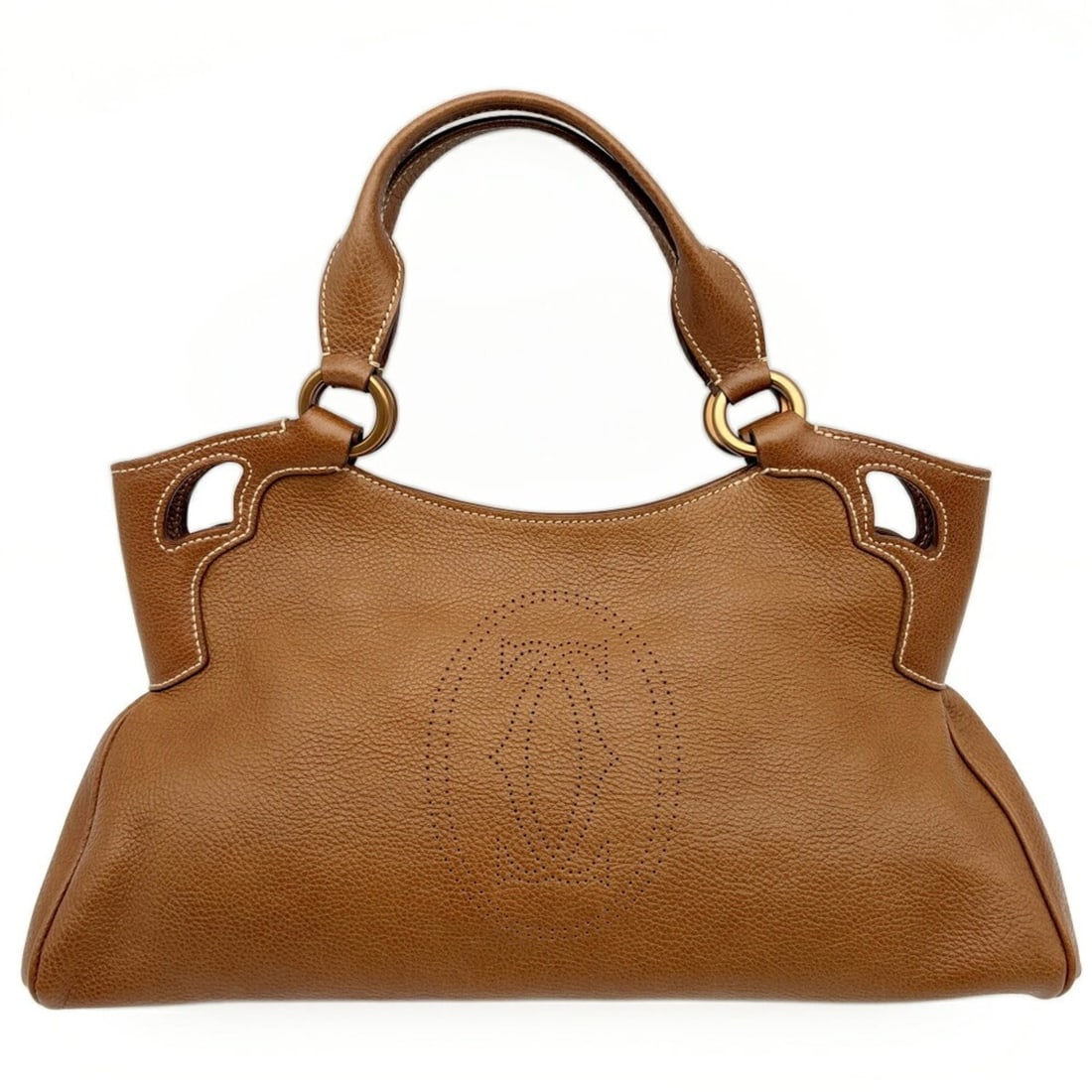Cartier women's tote bag, Marcello de SM, brown.: --- Catalog ---Category: SizeSize (HxWxD): 17cm x 36cm x 12cm / 6.69'' x 14.17'' x 4.72''Category: DesignType: Tote bagColor: BrownGender: WomenMaterial: Leather Category: GeneralBrand: CartierCountry