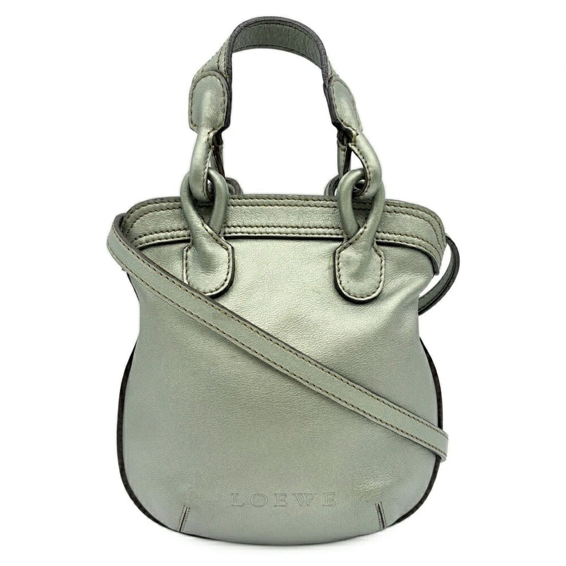 Loewe Fiesta Leather Shoulder Bag, Metallic Green/Moss Green: --- Catalog ---Category: SizeSize (HxWxD): 23cm x 22cm x 3cm / 9.05'' x 8.66'' x 1.18''Category: DesignType: Shoulder bagColor: Moss greenGender: WomenMaterial: Leather Category: GeneralBrand: Loewe--