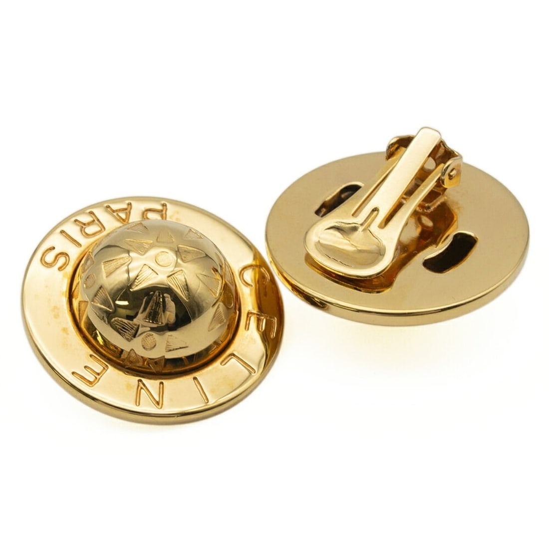 Celine Star Ball Earrings, GP Gold, Star, Clip-on: --- Catalog ---Category: SizeSize (HxWxD): 30.00mm x 30.00mm x 20.00mm / 1.18'' x 1.18'' x 0.79''Category: DesignType: Clip earringsColor: GoldGender: WomenCategory: GeneralBrand: Celine--- Item List 