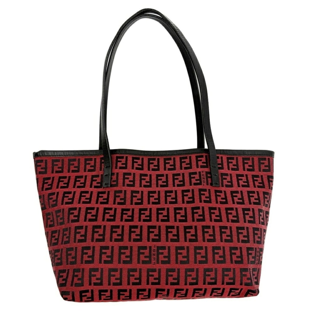 Fendi Zucchino Tote Bag 8BH056, Canvas and Leather, Red Black, Zucca Pattern: --- Catalog ---Category: SizeSize (HxWxD): 17cm x 30cm x 10cm / 6.69'' x 11.81'' x 3.93''Category: DesignType: Tote bagColor: Black, Red colorGender: WomenMaterial: Canvas , Leather Category: GeneralM