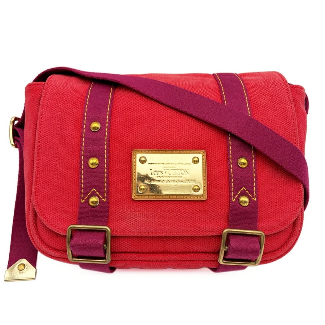 Louis Vuitton Antigua Busas PM M40040 Canvas Shoulder Bag (Rouge): --- Catalog ---Category: SizeSize (HxWxD): 23cm x 29.5cm x 9.5cm / 9.05'' x 11.61'' x 3.74''Category: DesignType: Shoulder bagColor: RougeGender: WomenMaterial: Canvas Category: GeneralMPN: M40040Bran