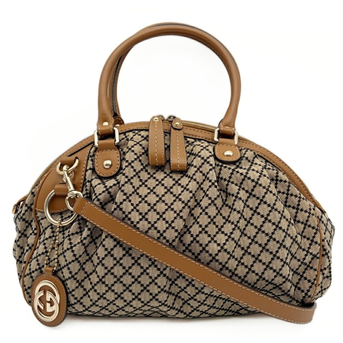 Gucci GUCCI Shoulder Bag Women's Diamante Sukey 2-way 223974 Brown Interlocking G: --- Catalog ---Category: SizeSize (HxWxD): 28cm x 34cm x 12.5cm / 11.02'' x 13.38'' x 4.92''Category: DesignType: Shoulder bagColor: BrownGender: WomenMaterial: Canvas , Leather Category: GeneralMPN: 