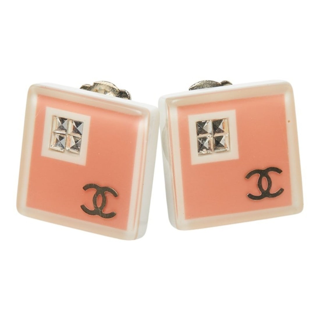 Chanel Coco Mark Square Earrings 08C Pink Plastic Rhinestone Women's CHANEL: --- Catalog ---Category: SizeStone Size (HxW): 16.60mm x 16.60mm / 0.65'' x 0.65''Category: DesignColor: PinkGender: WomenMaterial: Plastic, RhinestoneCategory: GeneralBrand: Chanel--- Item List ---Se