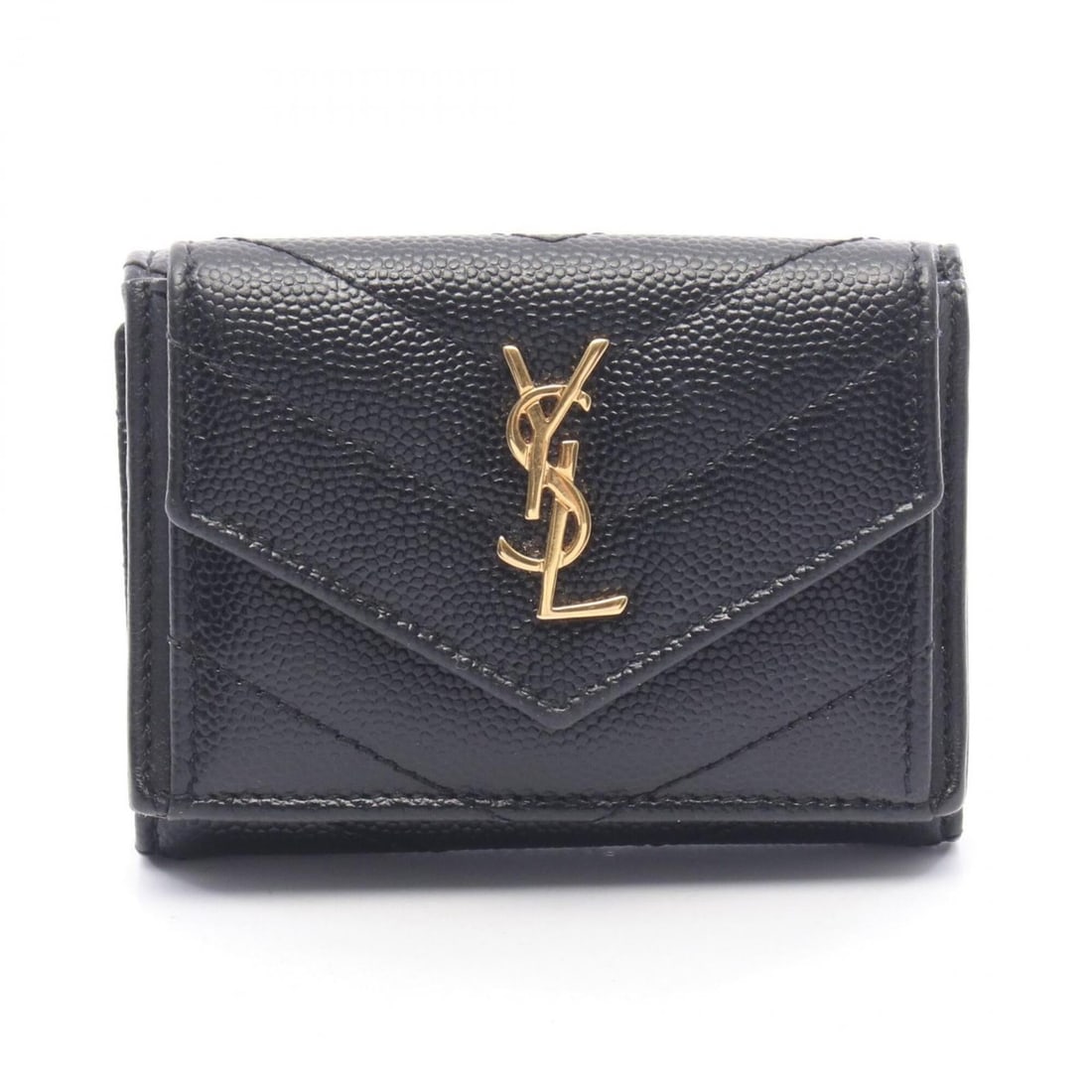 Yves Saint Laurent Saint Laurent Paris Tiny Wallet Monogram Tri-fold Leather Women's Black: --- Catalog ---Category: SizeSize (HxWxD): 7cm x 9.5cm x 3.5cm / 2.75'' x 3.74'' x 1.37''Category: DesignType: Wallet (tri-fold)Color: BlackGender: WomenMaterial: Leather Category: GeneralBrand: Saint