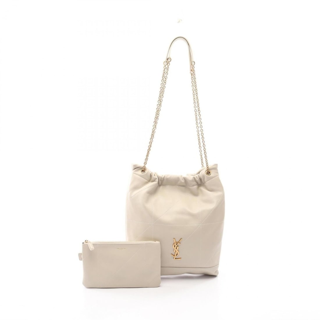 Yves Saint Laurent Saint Laurent Paris Jamie Shoulder Bag/Handbag, Leather, Women's, Ivory, 781666: --- Catalog ---Category: SizeSize (HxWxD): 33cm x 26cm x 2cm / 12.99'' x 10.23'' x 0.78''Category: DesignType: Handbag, Pouch, Shoulder bagColor: IvoryGender: WomenMaterial: Leather Category: GeneralM