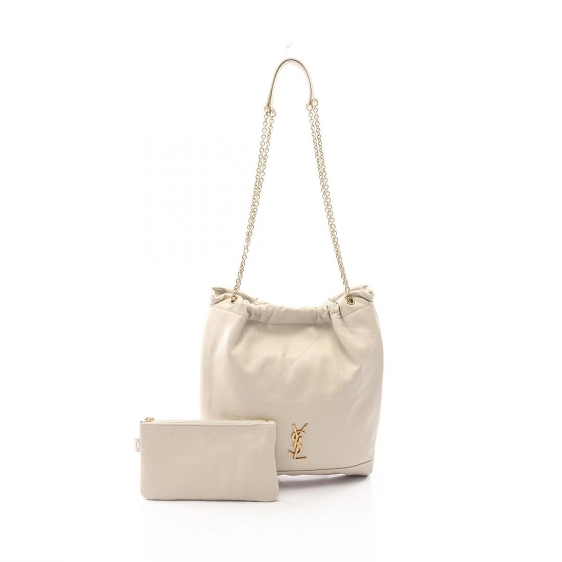 Yves Saint Laurent Saint Laurent Paris Jamie Shoulder Bag/Handbag, Leather, Women's, Ivory, 781666: --- Catalog ---Category: SizeSize (HxWxD): 33cm x 26cm x 2cm / 12.99'' x 10.23'' x 0.78''Category: DesignType: Handbag, Pouch, Shoulder bagColor: IvoryGender: WomenMaterial: Leather Category: GeneralM