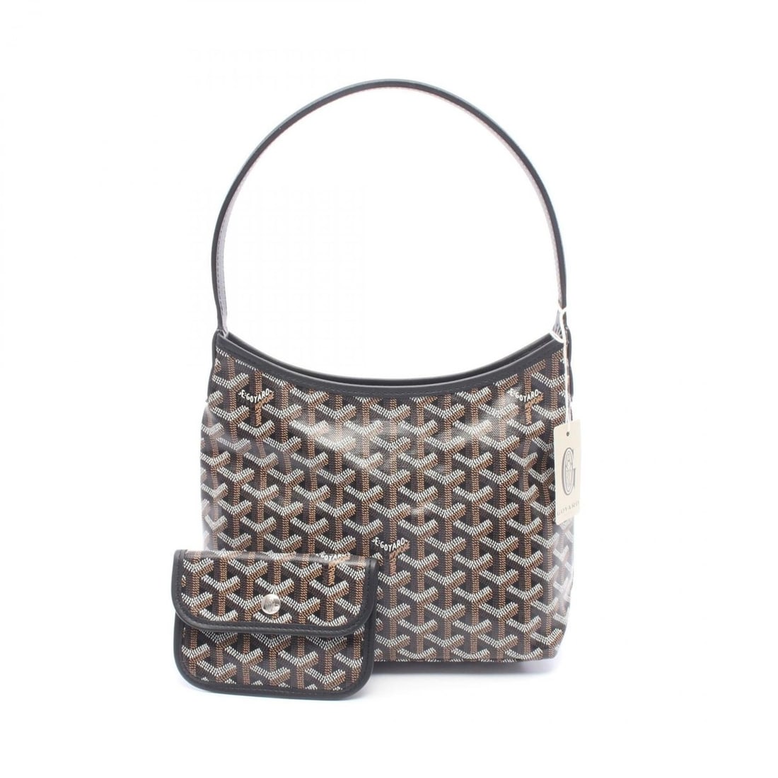 Goyard Boheme Mini Hobo Bag Handbag - Coated Canvas Leather Women's Black, White, Brown: --- Catalog ---Category: SizeSize (HxWxD): 18cm x 22cm x 10.5cm / 7.08'' x 8.66'' x 4.13''Category: DesignType: Handbag, PouchColor: Black, Brown, WhiteGender: WomenMaterial: Coated canvas , Leather C