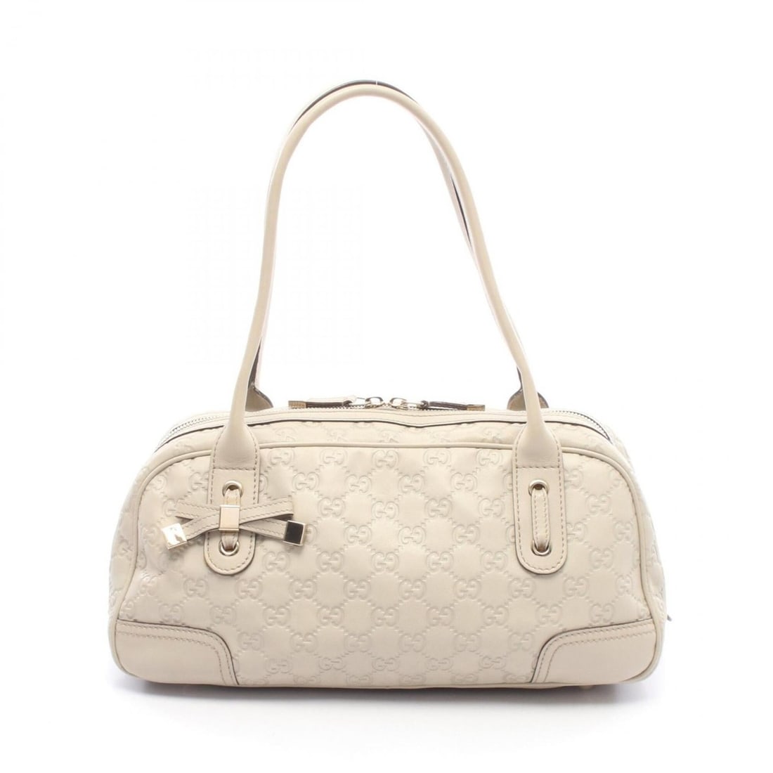 Gucci Princy Guccissima Shoulder Bag/Handbag, Leather, Women's, Ivory, 161720: --- Catalog ---Category: SizeSize (HxWxD): 15.5cm x 33cm x 13cm / 6.1'' x 12.99'' x 5.11''Category: DesignType: Handbag, Shoulder bagColor: IvoryGender: WomenMaterial: Leather Category: GeneralBrand: 