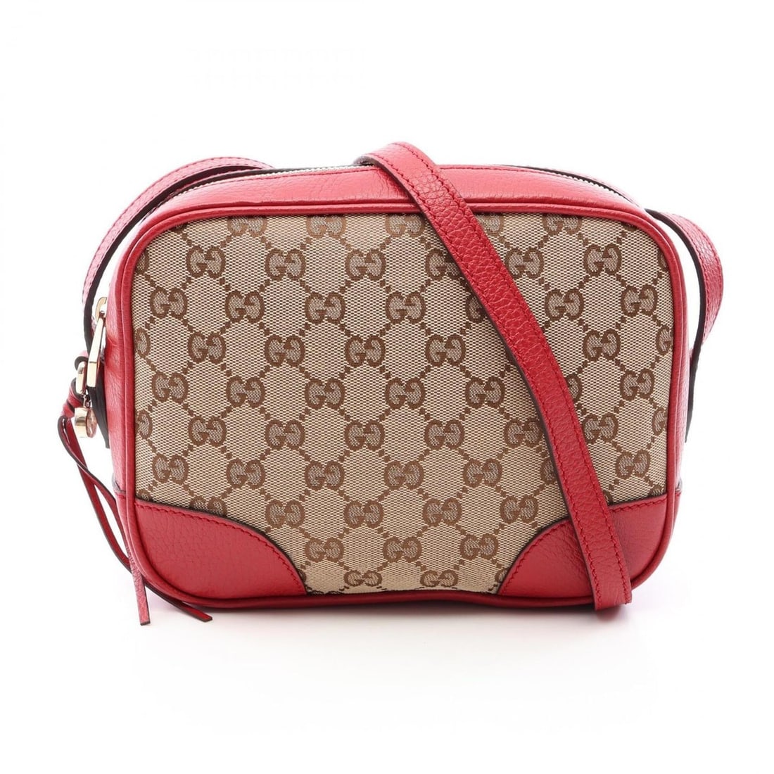 Gucci Bree GG Canvas Shoulder Bag/Handbag, and Leather, Women's, Beige/Red, 449413: --- Catalog ---Category: SizeSize (HxWxD): 17cm x 20cm x 6cm / 6.69'' x 7.87'' x 2.36''Category: DesignType: Handbag, Shoulder bagColor: Beige, Red colorGender: WomenMaterial: Canvas , Leather Categor