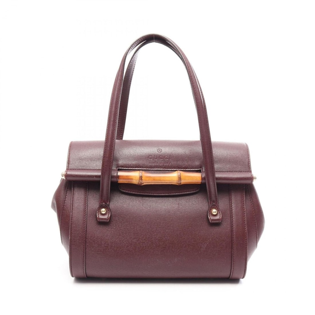 Gucci Bamboo Shoulder Bag/Handbag, Leather, Women's, Bordeaux (338989): --- Catalog ---Category: SizeSize (HxWxD): 22cm x 27cm x 13cm / 8.66'' x 10.62'' x 5.11''Category: DesignType: Handbag, Shoulder bagColor: BordeauxGender: WomenMaterial: Leather Category: GeneralMPN: 