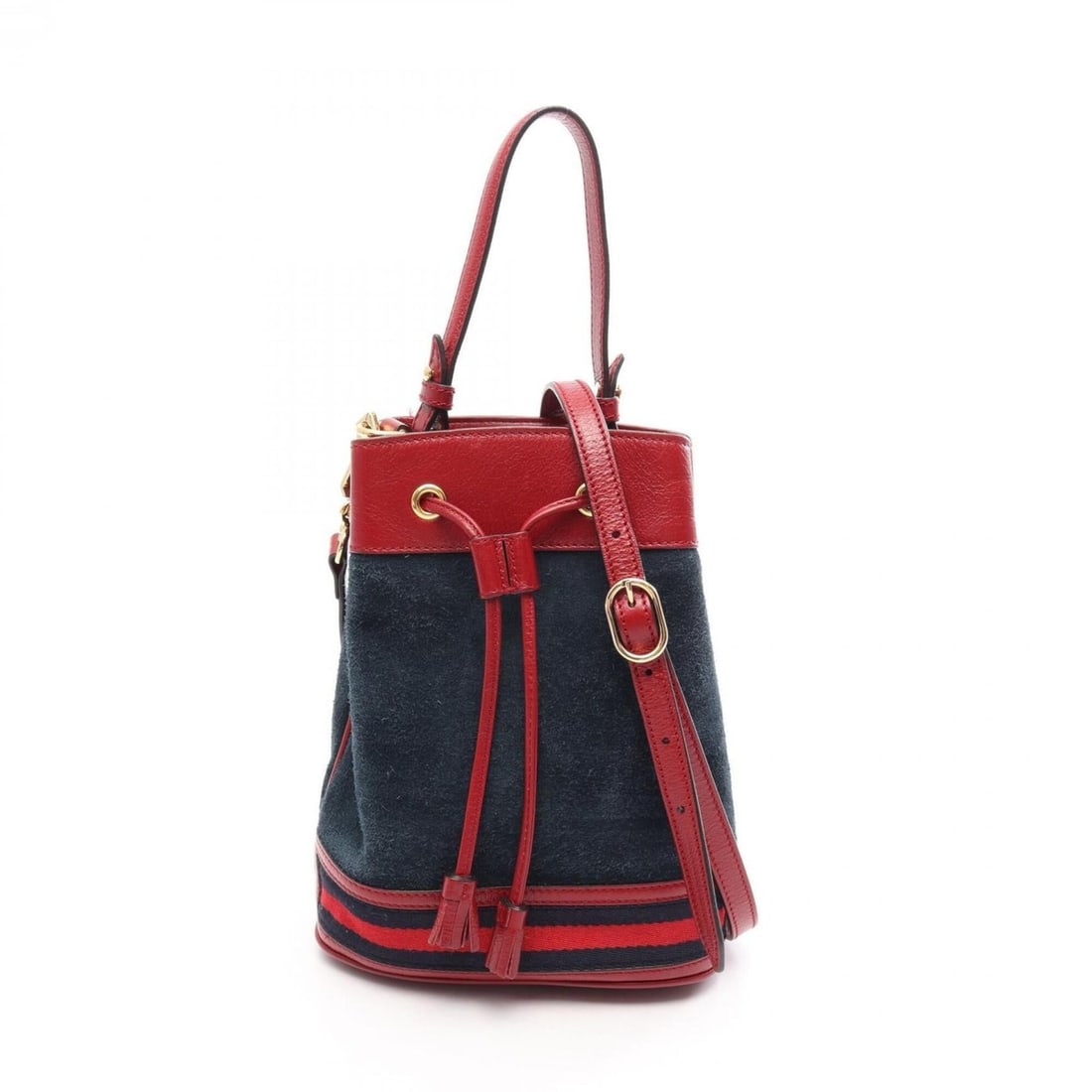 Gucci Ophidia Small Bucket 2-Way Handbag, Suede Leather, Women's, Navy/Red, 550621: --- Catalog ---Category: SizeSize (HxWxD): 25cm x 20cm x 10cm / 9.84'' x 7.87'' x 3.93''Category: DesignType: HandbagColor: Navy, Red colorGender: WomenMaterial: Suede , Leather Category: GeneralMPN: 
