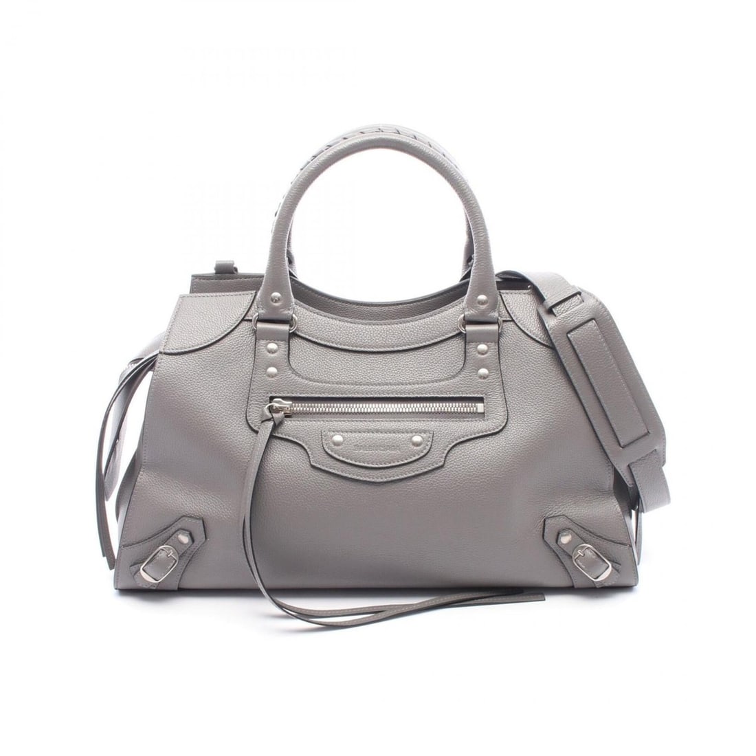 Balenciaga Neo Classic City Medium 2-Way Handbag, Leather, Women's, Gray, 638470: --- Catalog ---Category: SizeSize (HxWxD): 24cm x 44cm x 18cm / 9.44'' x 17.32'' x 7.08''Category: DesignType: HandbagColor: GrayGender: WomenMaterial: Leather Category: GeneralMPN: 638470Brand: Balen