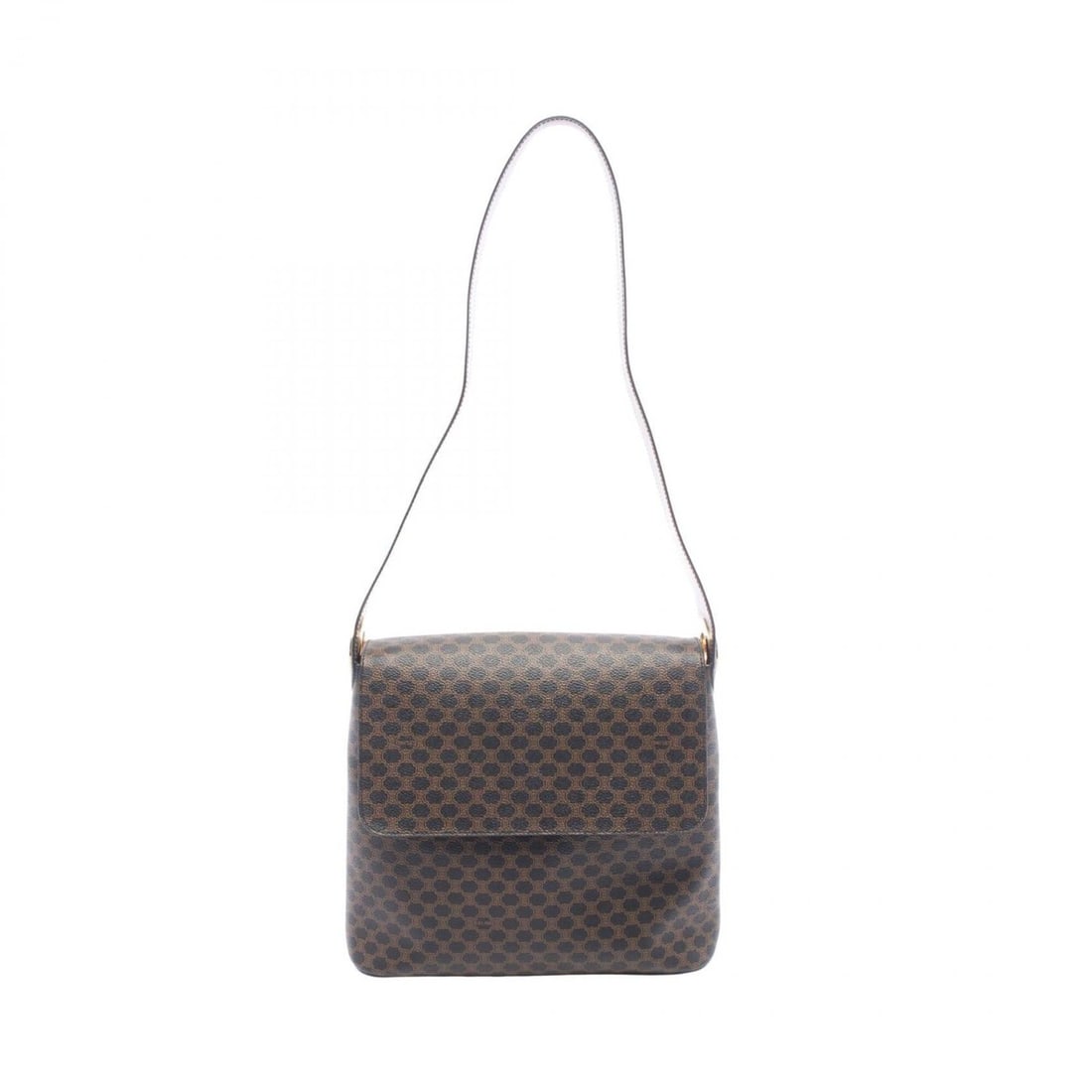 Celine Macadam Shoulder Bag/Handbag, Coated Canvas Leather, Women's, Black/Brown: --- Catalog ---Category: SizeSize (HxWxD): 25cm x 27cm x 9cm / 9.84'' x 10.62'' x 3.54''Category: DesignType: Handbag, Shoulder bagColor: Black, BrownGender: WomenMaterial: Coated canvas , Leather Cat