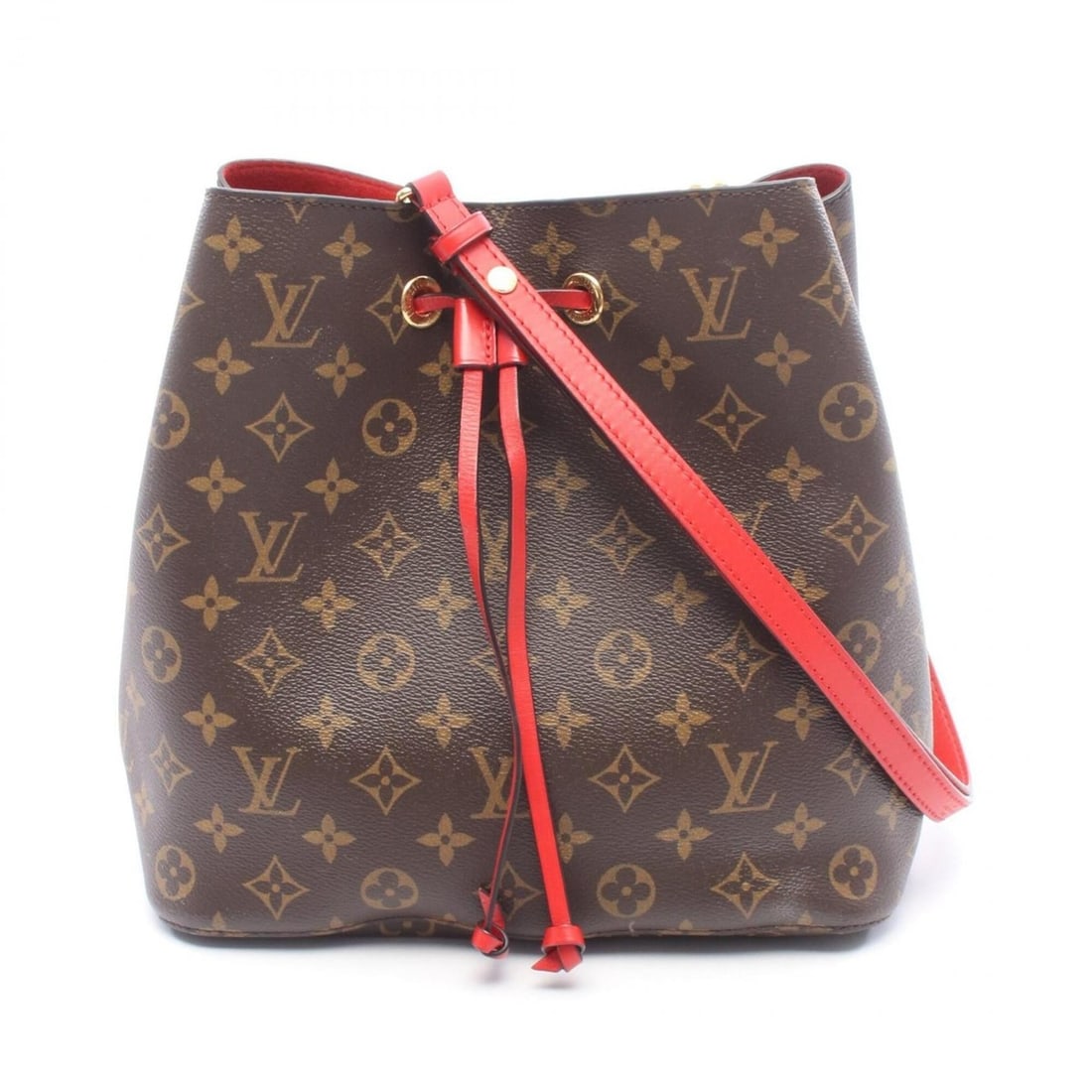 Louis Vuitton NeoNoe Monogram Coquelicot Shoulder Bag/Handbag, Coated Canvas and Leather, Women's,: --- Catalog ---Category: SizeSize (HxWxD): 25.5cm x 26cm x 17cm / 10.03'' x 10.23'' x 6.69''Category: DesignType: Handbag, Shoulder bagColor: Brown, Coquelicots, Monogram, Red colorGender: WomenMateri