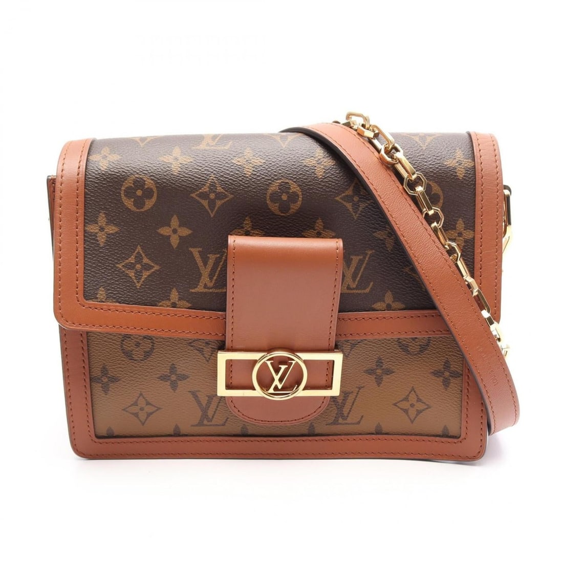 Louis Vuitton Dauphine MM 2-Way Shoulder Bag/Handbag, Coated Canvas and Leather, Monogram Reverse,: --- Catalog ---Category: SizeSize (HxWxD): 19.5cm x 24.5cm / 7.67'' x 9.64''Category: DesignType: Handbag, Shoulder bagColor: Beige, Brown, Monogram ReverseGender: WomenMaterial: Coated canvas , Leath